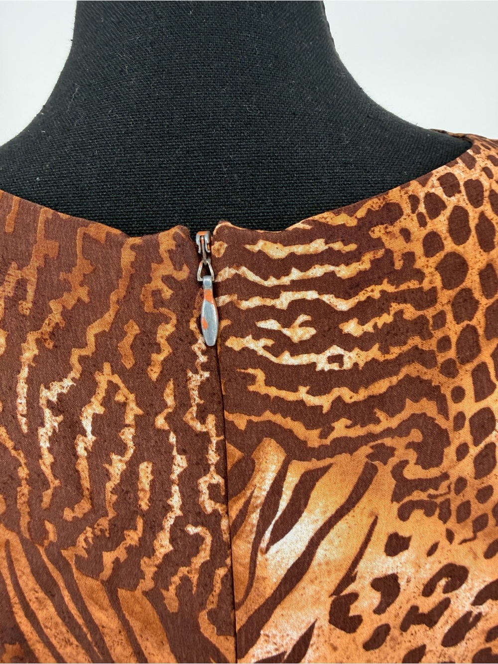 Spenser Jeremy Brown Animal-Print Sleeveless Maxi Dress silk leopard Y2K - Picture 7 of 10